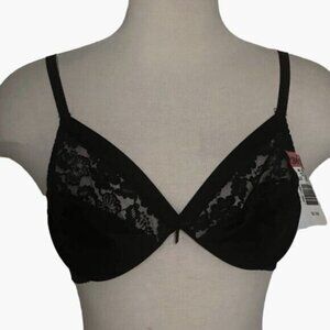 NEW Vintage Bra Black Lace Underwire Women's Size 36C